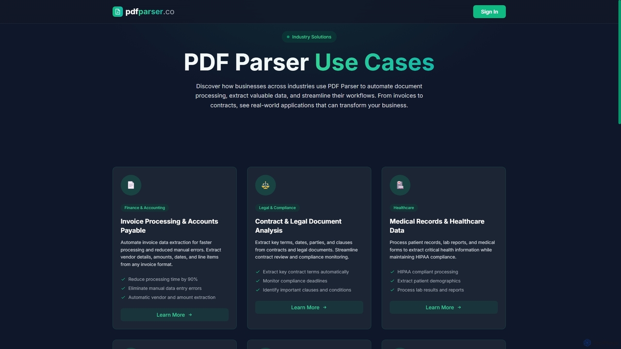 PDF Parser Use Cases | Industry Solutions & Applications for Pdfparser