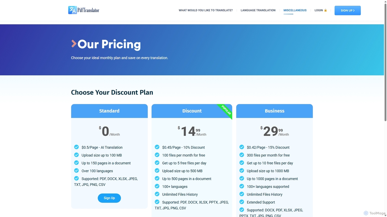 Our Pricing | AI PdfTranslator for Pdft