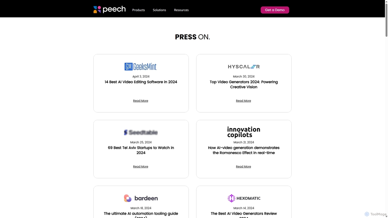 Press & Media Coverage | Peech AI Video Solutions for Peech
