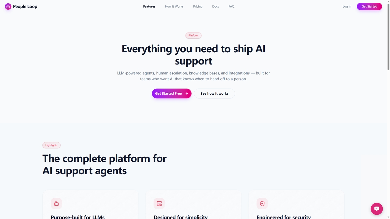 Features — People Loop | AI Support, Escalation & Integrations for People Loop
