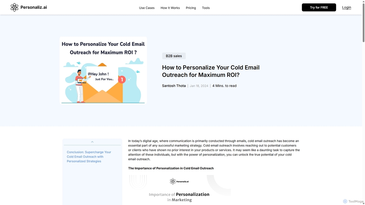 How to Personalize Your Cold Email Outreach for Maximum ROI? - Personaliz.ai for Personaliz