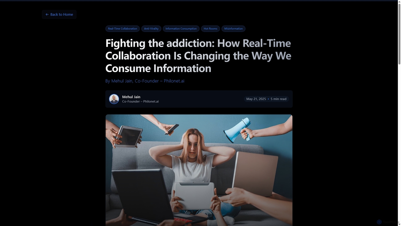 Fighting the addiction: How Real-Time Collaboration Is Changing the Way We Consume Information | Philonet.ai | Philonet.ai for Philonet.ai