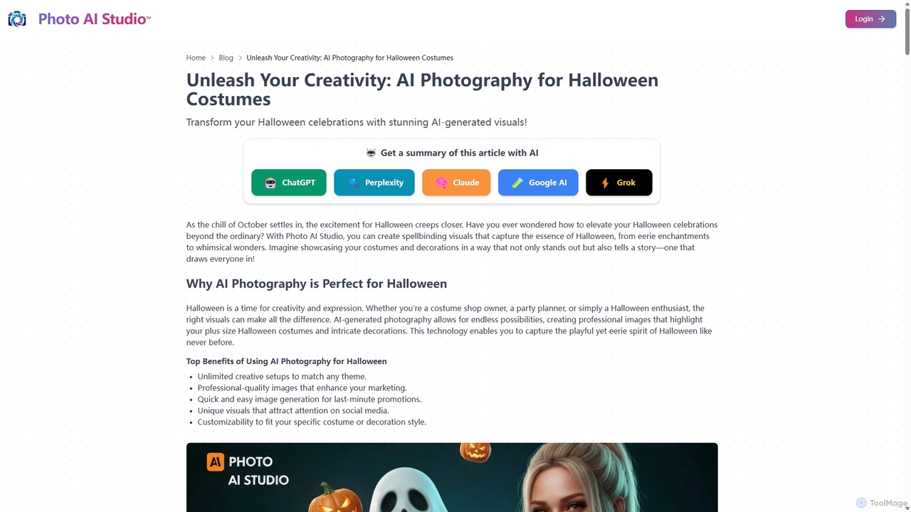 Unleash Your Creativity: AI Photography for Halloween Costumes for Photo AI Studio