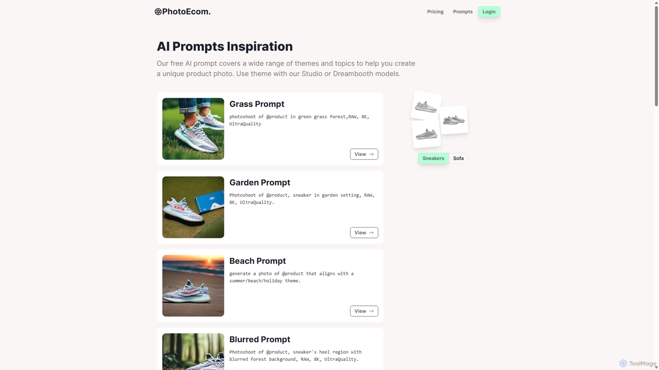 AI Prompts Inspiration - PhotoEcom for PhotoEcom