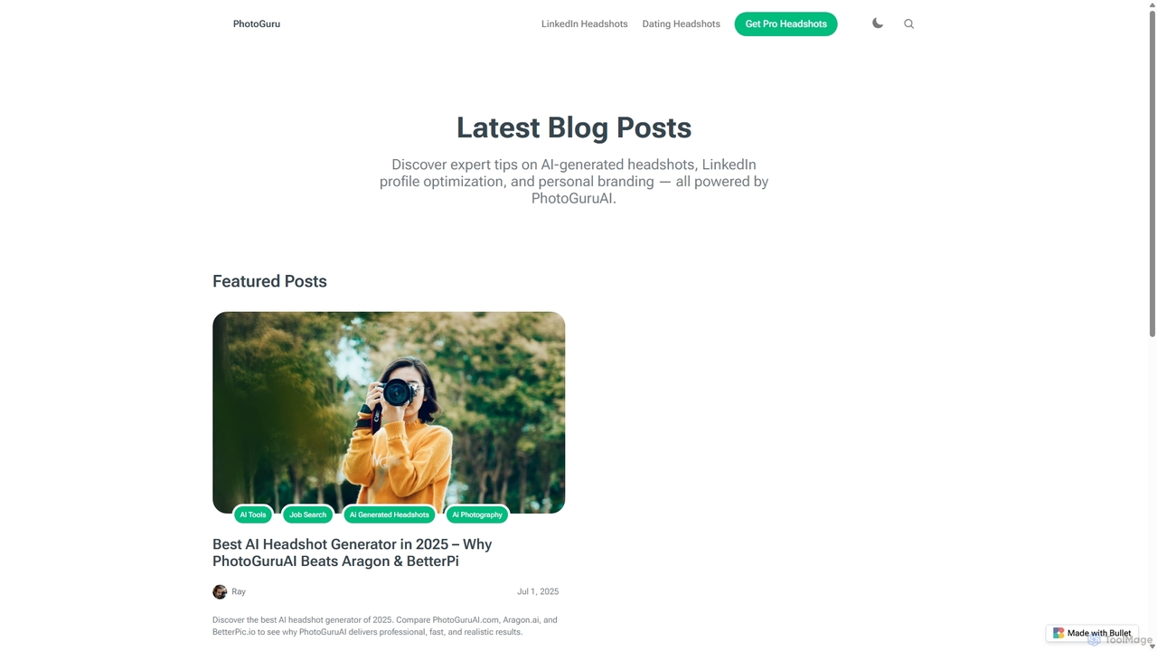 The AI Headshot Journal for PhotoGuruAI