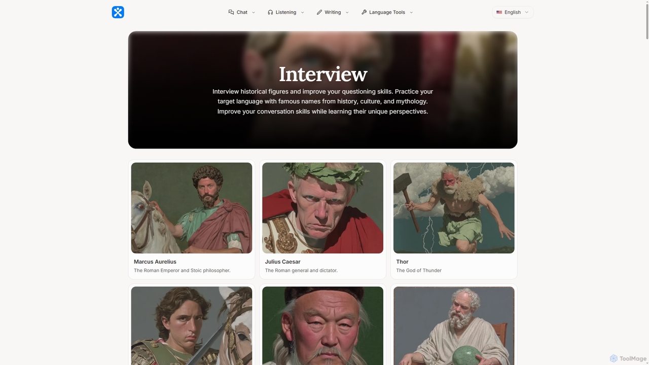 Practice Language by Interviewing Historical Figures - AI Conversation Learning for Phrasium