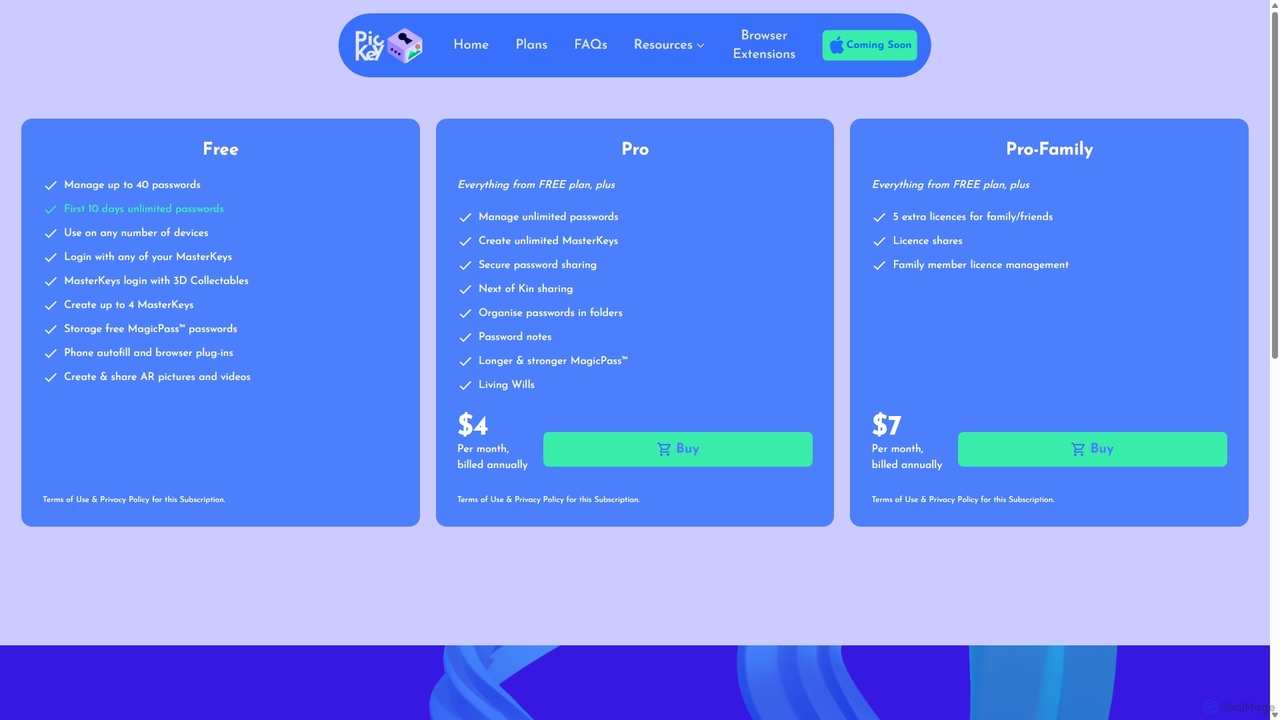 Visual Password Manager for PicKey