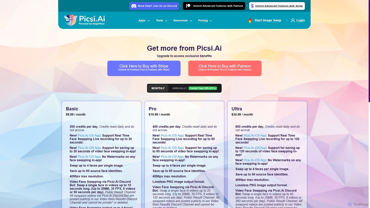 Picsi.Ai Subscription Plans - Unlock Advanced Face Swapping & Extended Abilities for Picsi