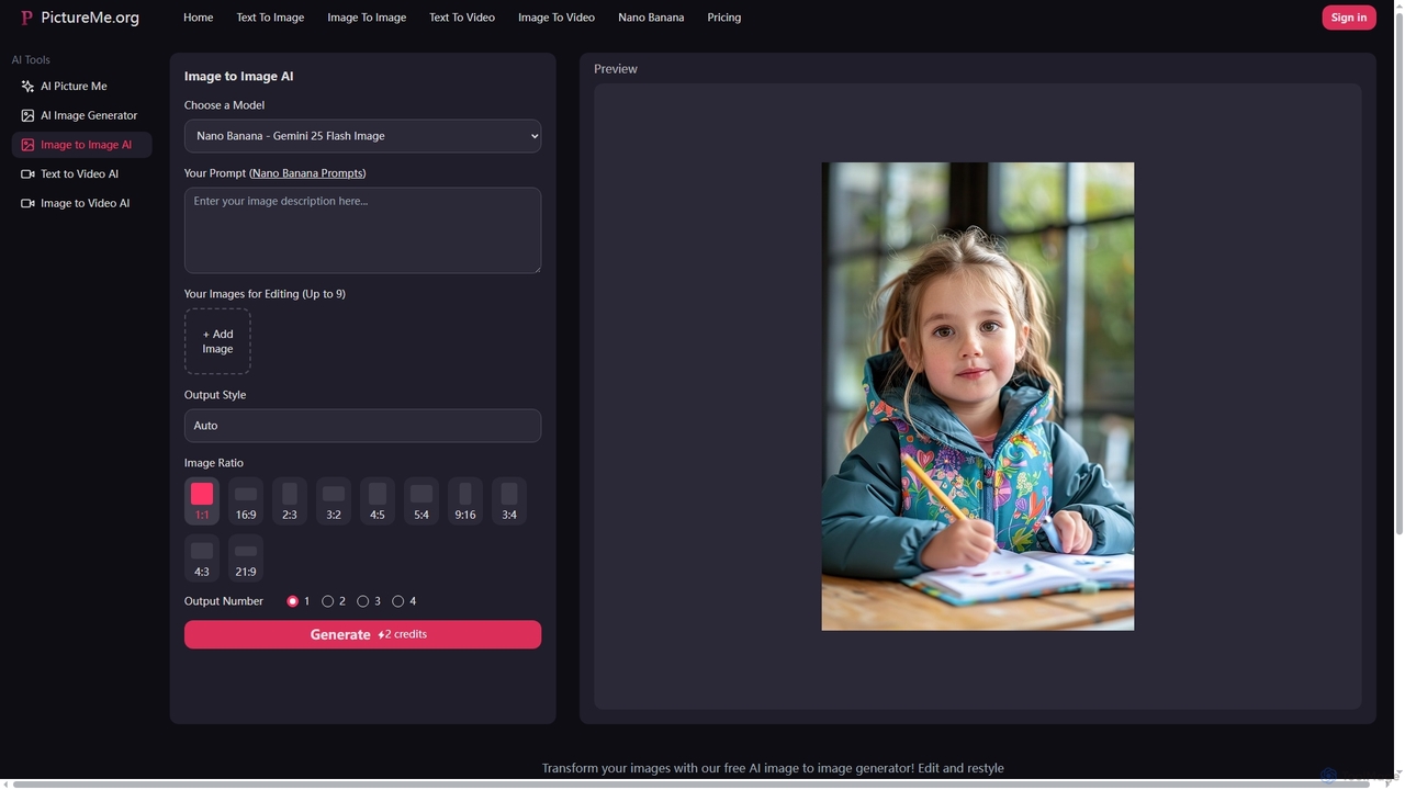 Image to Image AI: Free AI Image Generator from Image | Picture Me for Picture Me