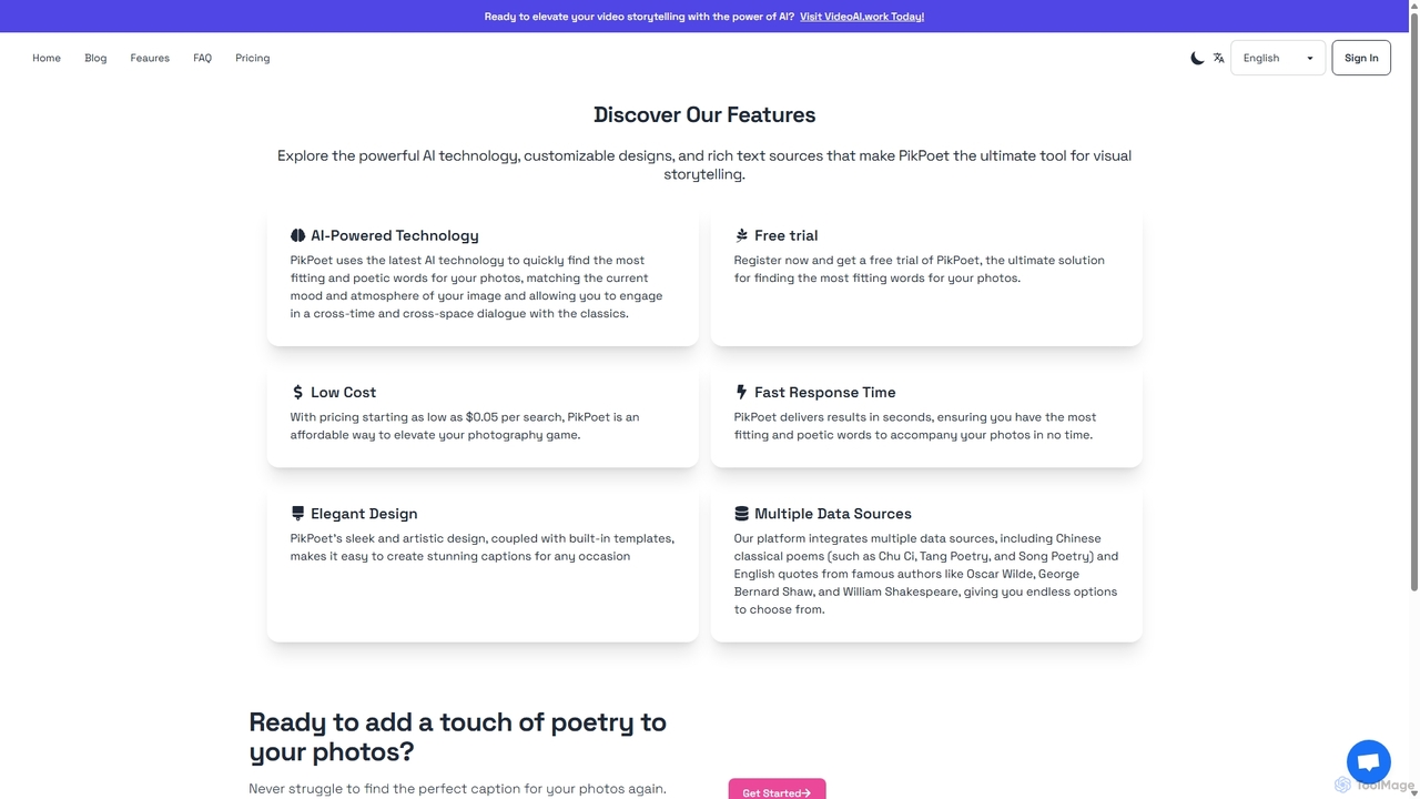 PikPoet | Bridges the gap between your photos and perfect captions. for PikPoet