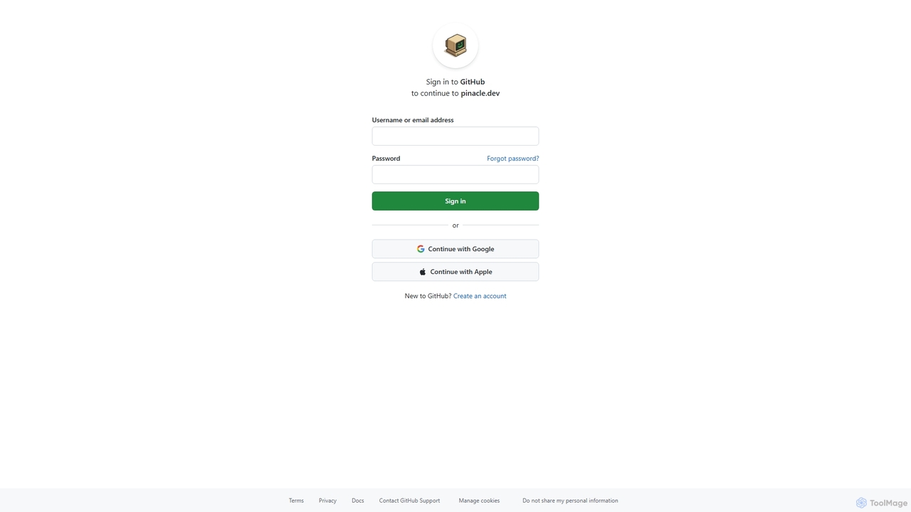 Sign in to GitHub · GitHub for Pinacle