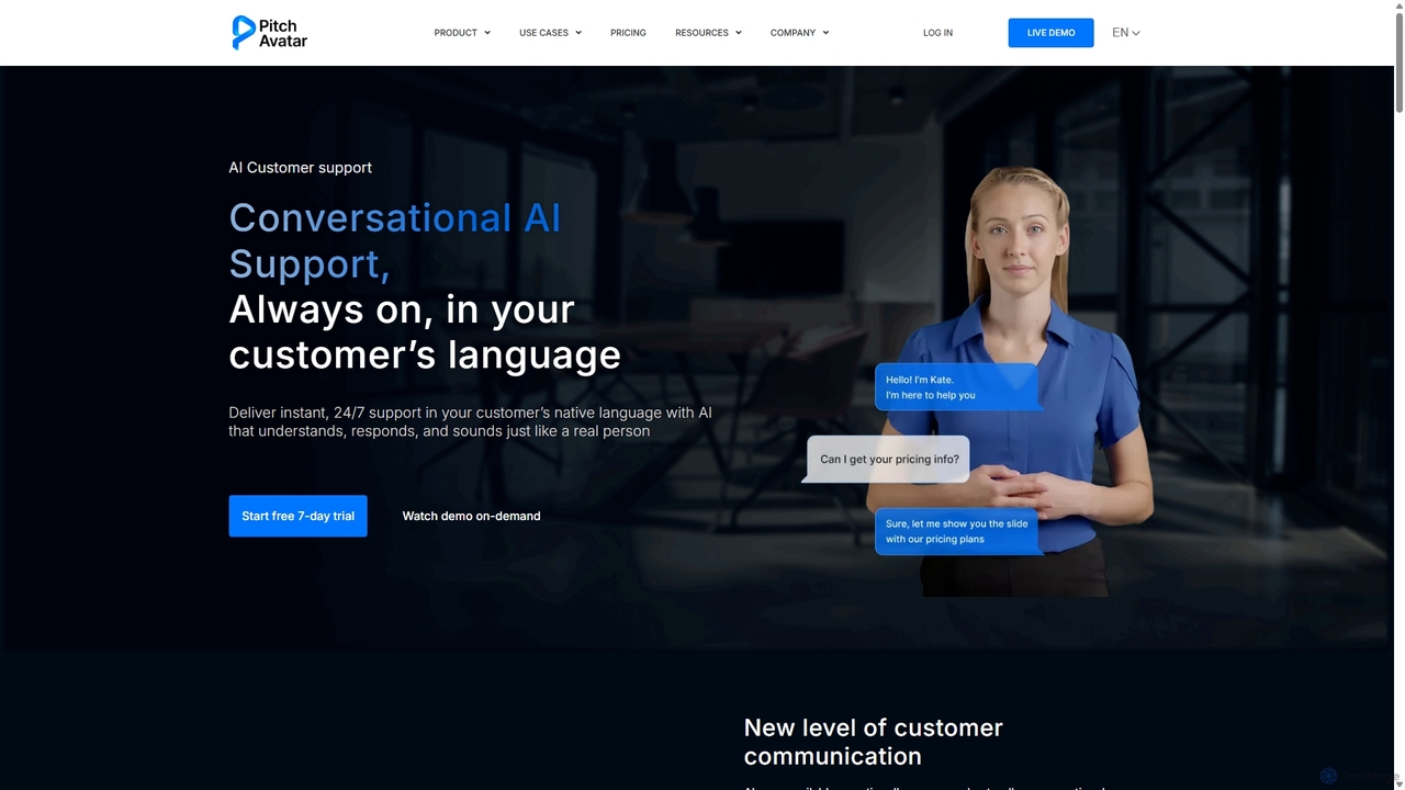 AI Customer Support Solutions - Pitch Avatar for Pitch Avatar