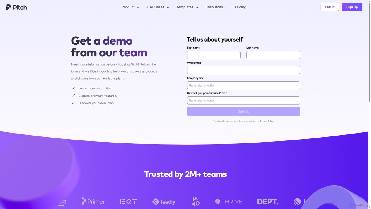 Get a demo | Pitch for Pitch