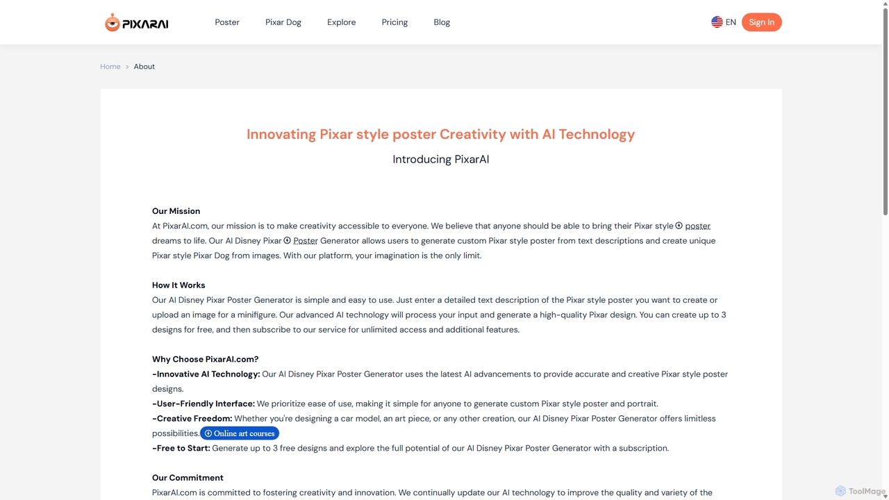 About PixarAI.com for PixarAI