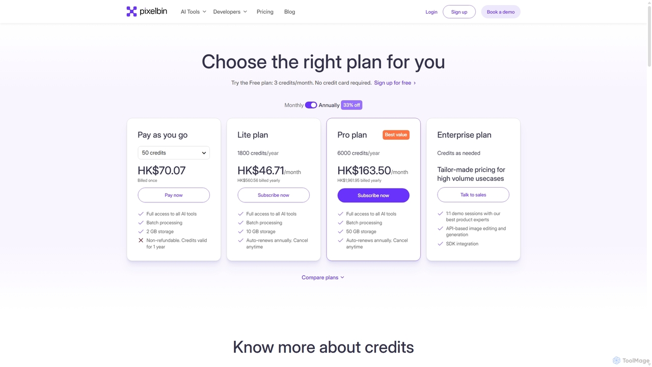 Pixelbin Pricing: Compare our plans for Pixelbin