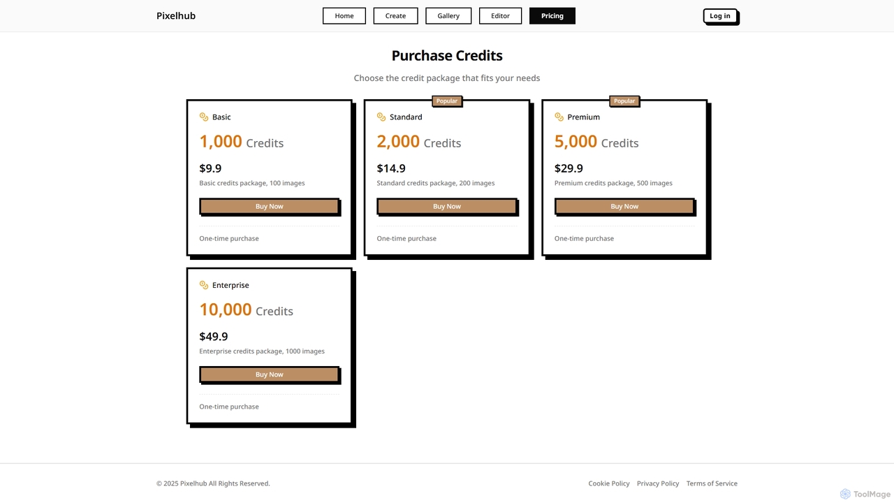 Purchase Credits | Pixelhub - AI Tools Platform for Pixelhub