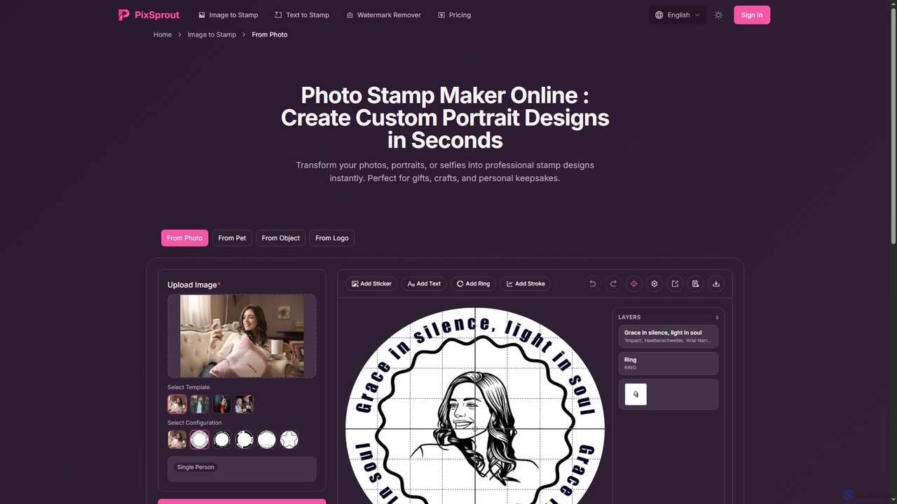 Photo Stamp Maker | Create Custom Portrait Designs – PixSprout for Pixsprout