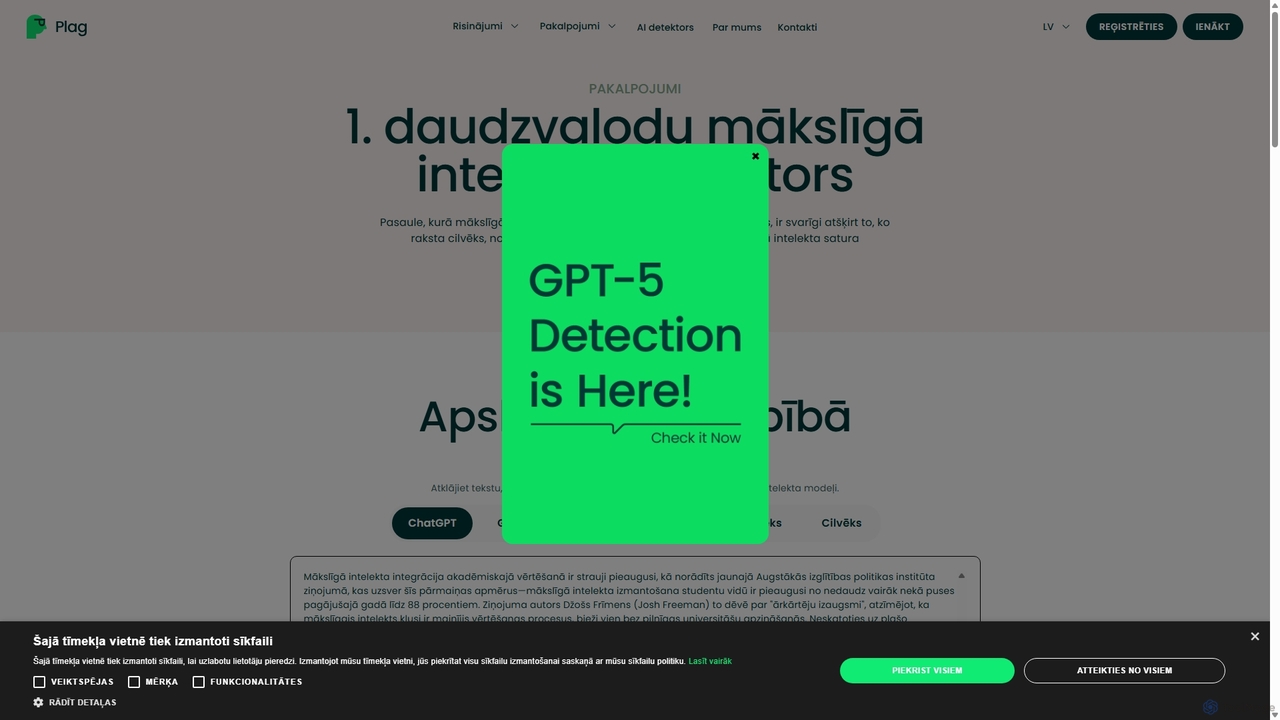 1. daudzvalodu mākslīgā intelekta detektors | Plag for Plag