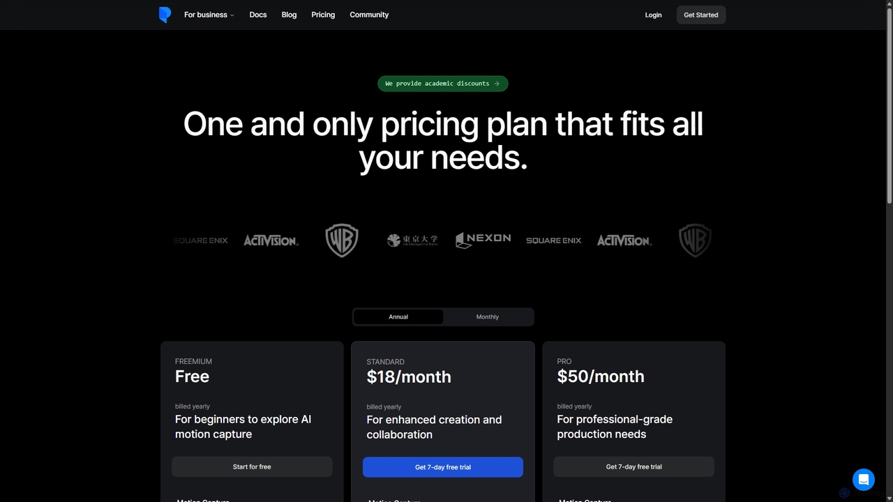 Pricing | Plask Motion for Plask