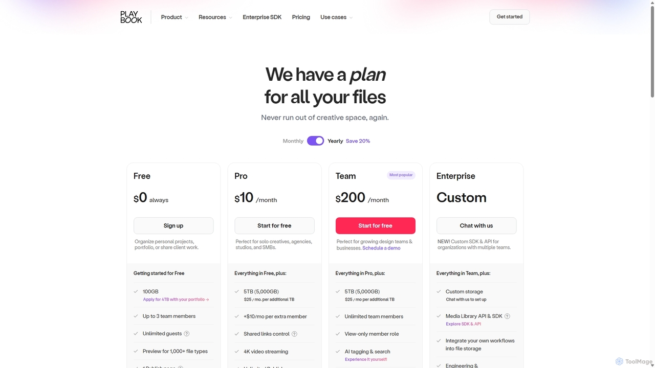 Pricing Plans for Playbook