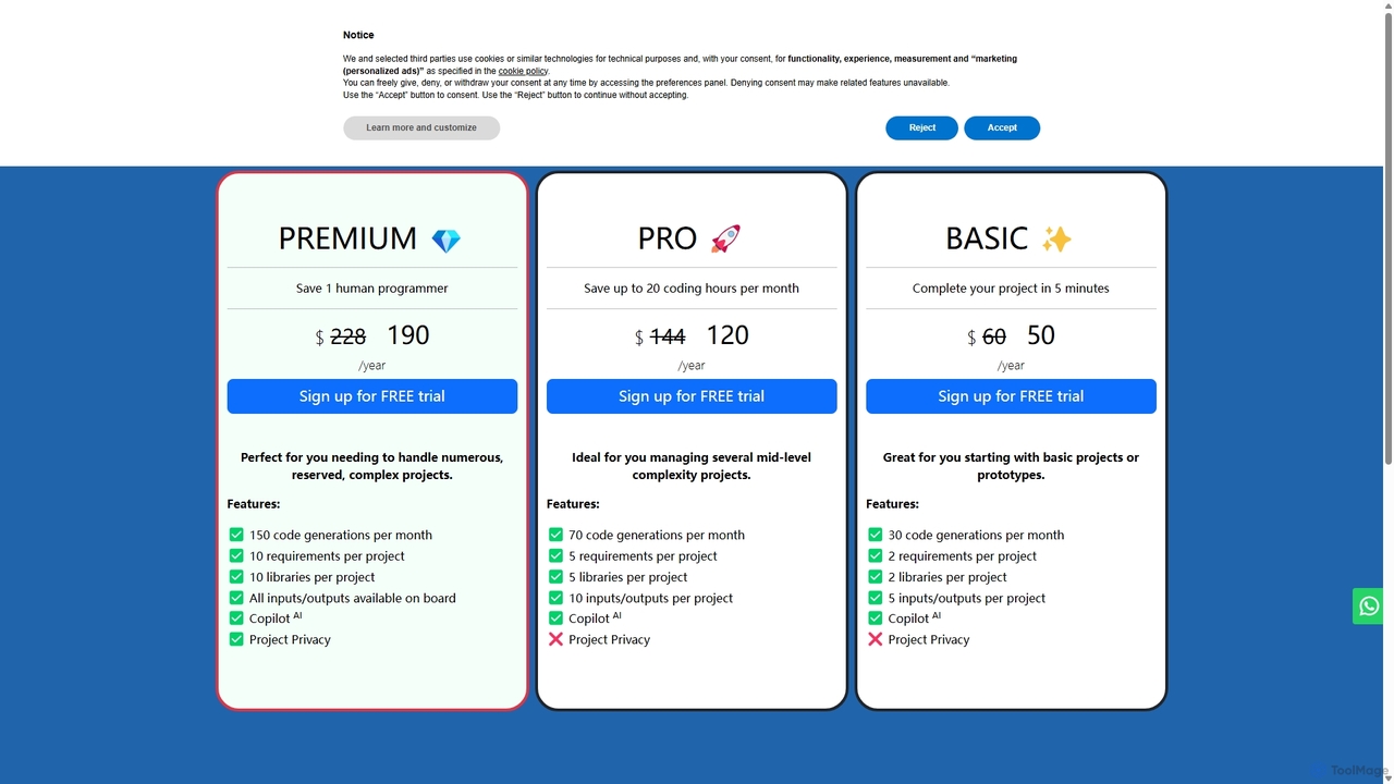 Please Don't Code | Pricing and Service Plan for Pleasedontcode