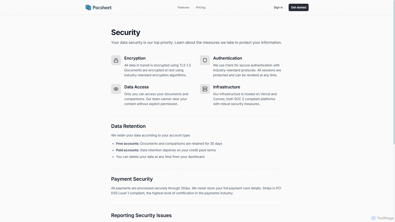 Security – POCsheet for POCsheet