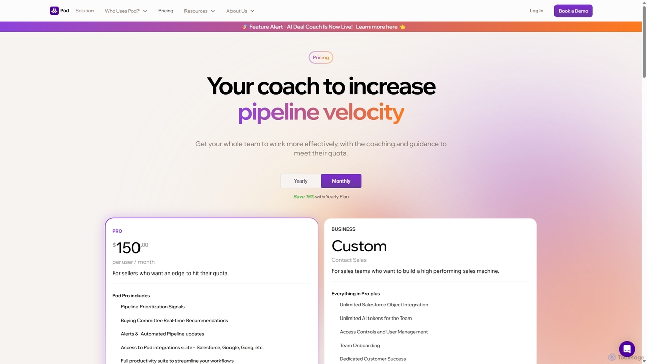 Pod | AI Sales Tool Pricing for Pod