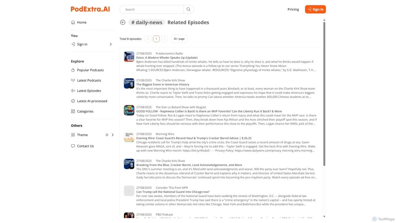 # daily-news Related Episodes and Podcasts | PodExtra.AI for PodExtra
