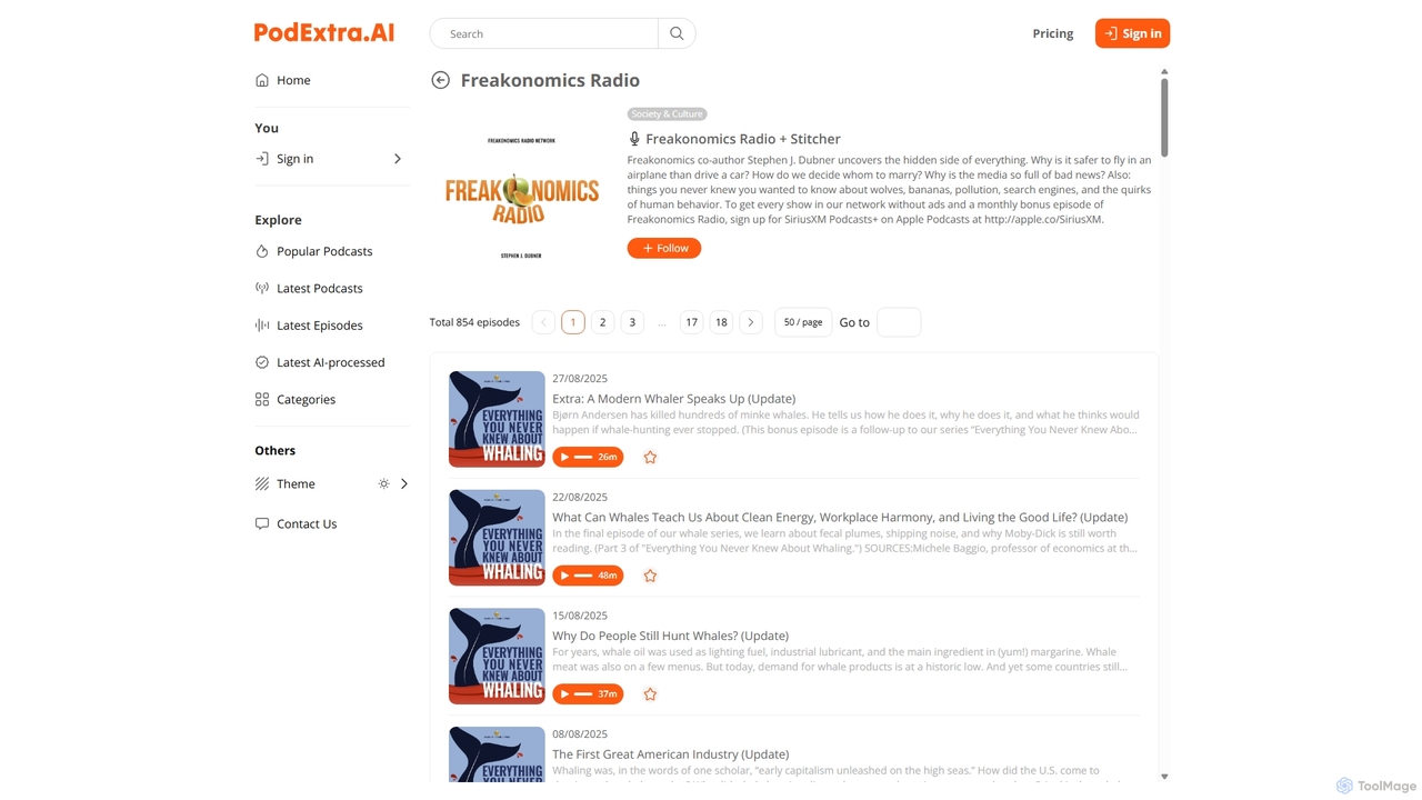 Freakonomics Radio all Episodes with AI Transcript | PodExtra.AI for PodExtra