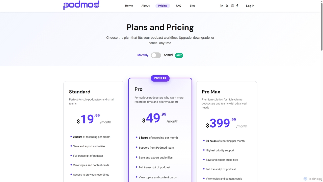 Pricing - Podmod | Choose Your Perfect Plan for Podmod