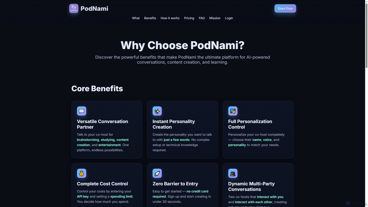 Benefits — PodNami for PodNami