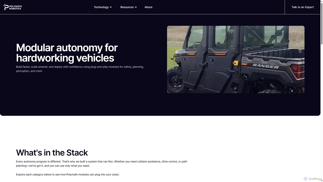 Modular Autonomy Toolkit | Build Safe, Scalable Robotics Faster for Polymath Robotics