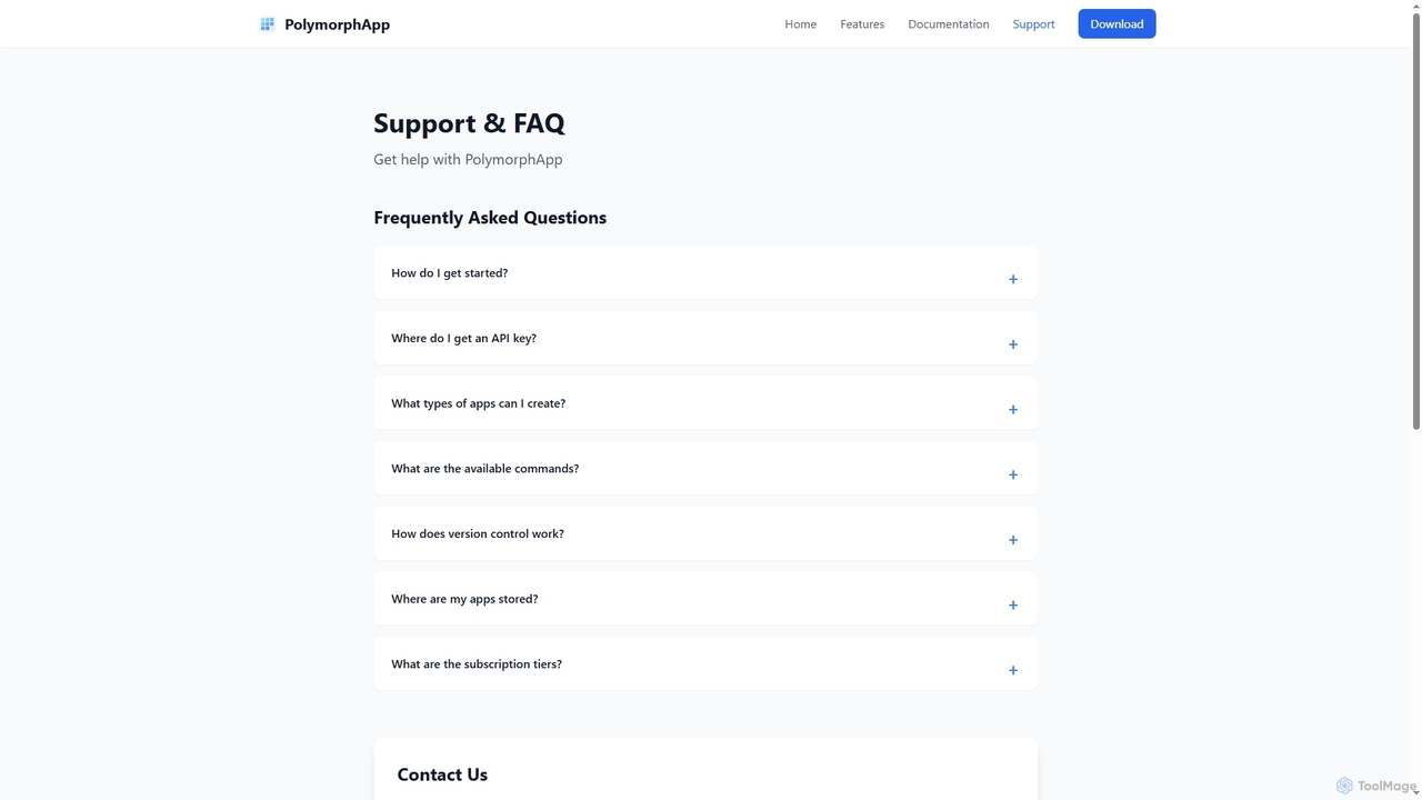 Support - PolymorphApp for PolymorphApp