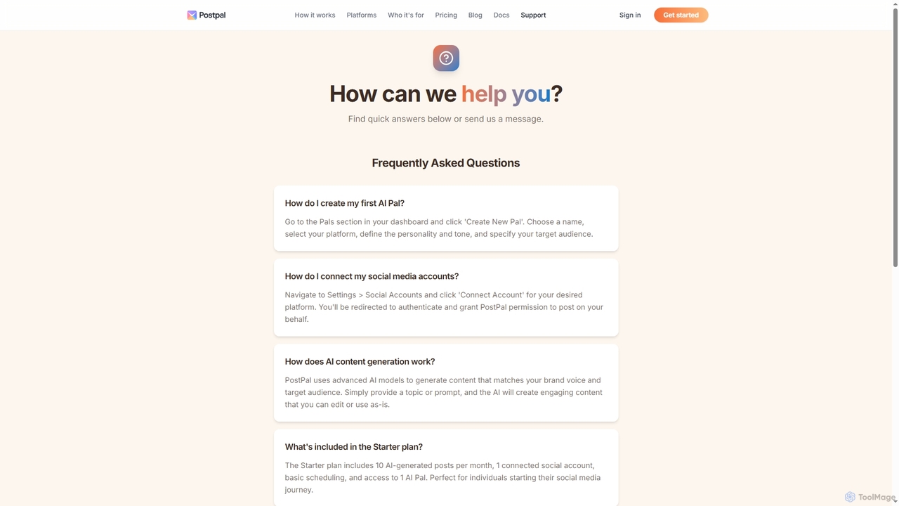 PostPal AI social media posts from your website for PostPal