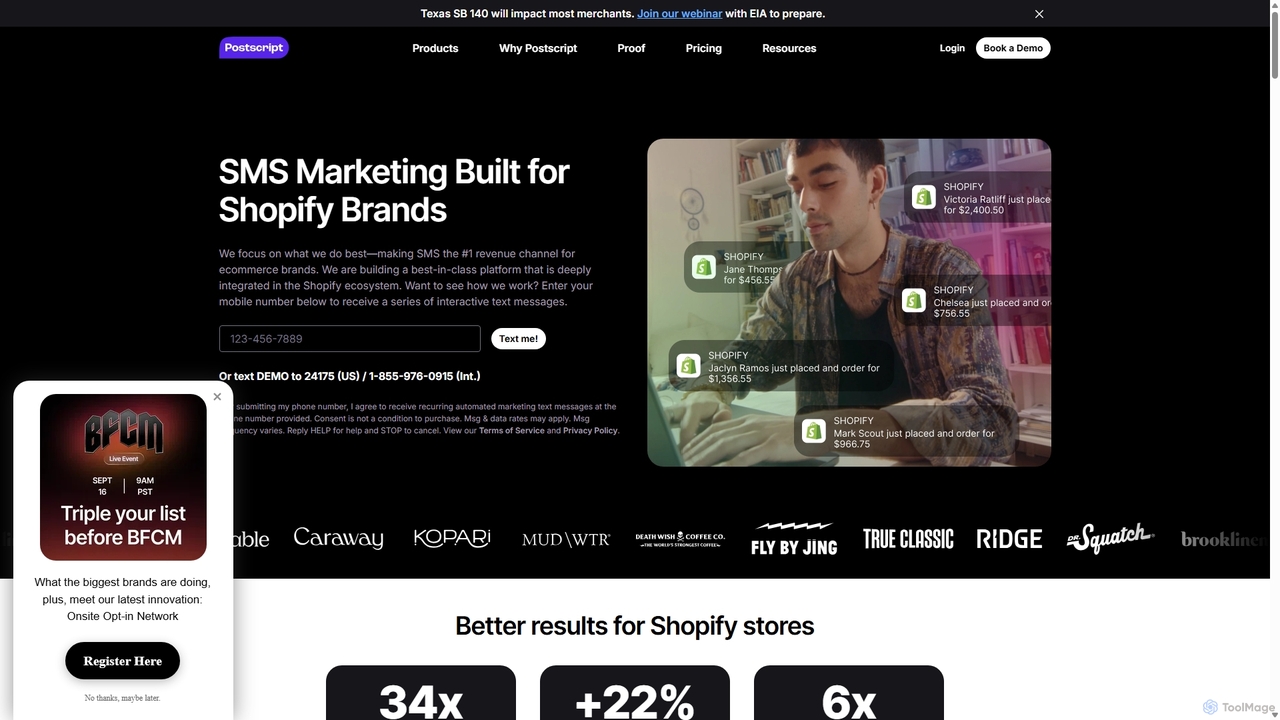 SMS Marketing Software to Grow Your Shopify Store - Postscript for Postscript