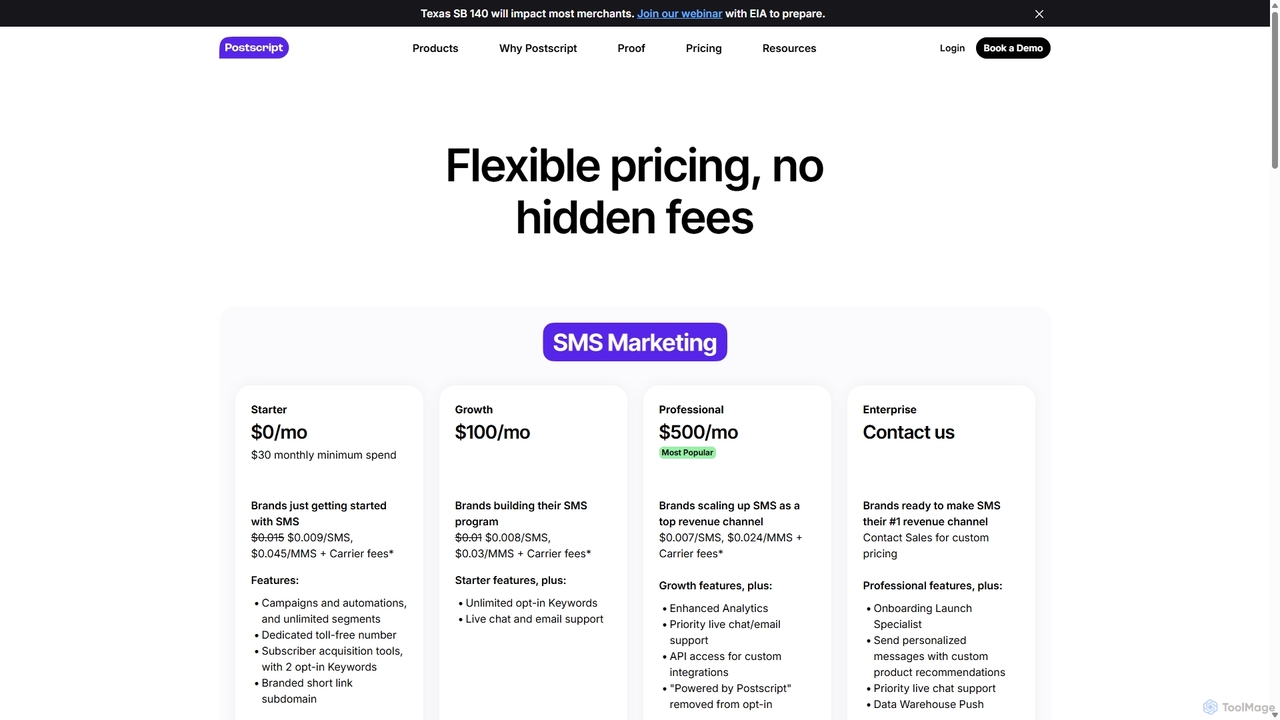 Postscript Pricing for Postscript