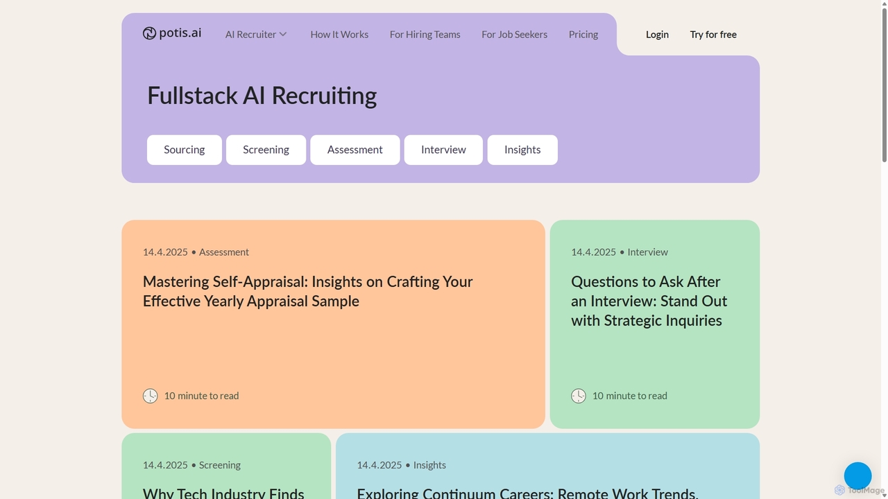 Potis.ai Blog: AI-Powered Recruitment Insights and Interview Strategies for Potis.AI