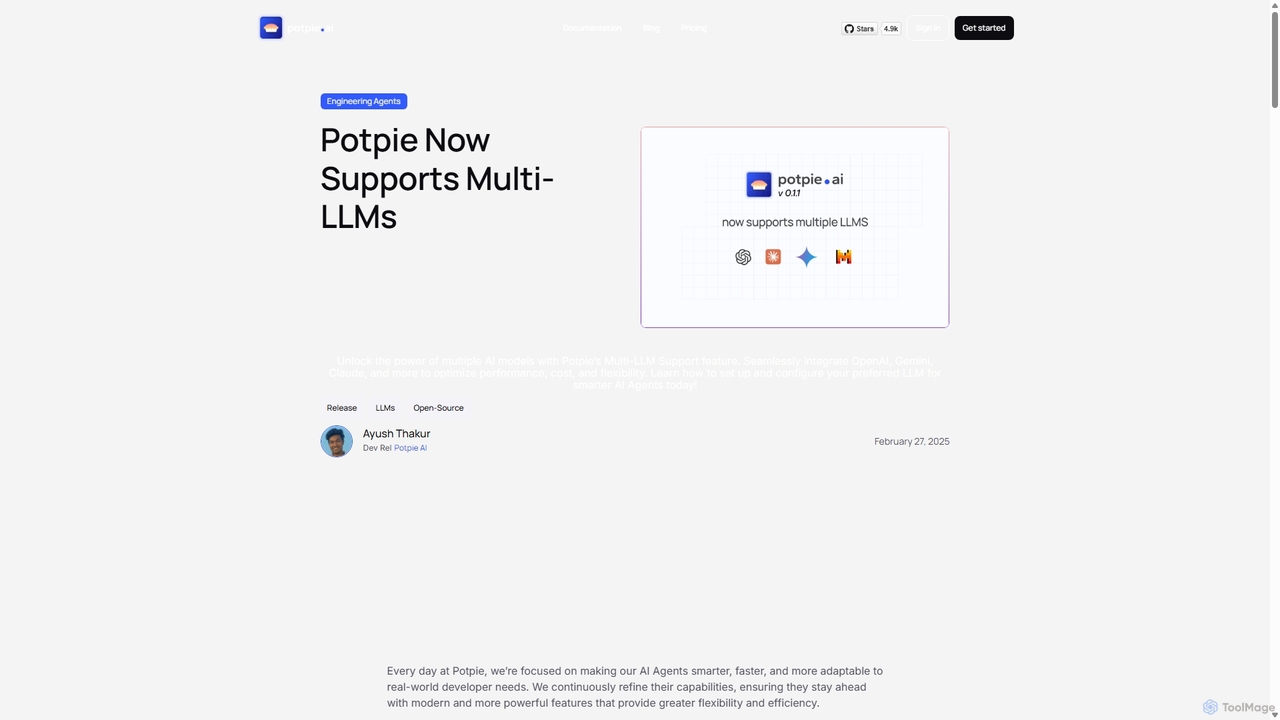 Potpie now supports Multi-LLMs for Potpie