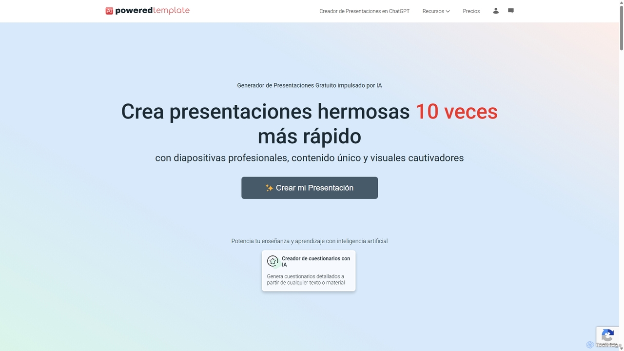 Creador de Presentaciones con IA Gratis - Crea Presentaciones Impresionantes | PoweredTemplate for PoweredTemplate AI Presentation Maker