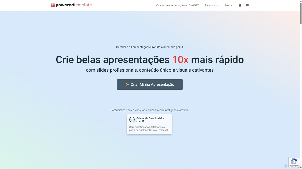 Criador de Apresentações com IA Gratuito - Crie Apresentações Incríveis | PoweredTemplate for PoweredTemplate AI Presentation Maker
