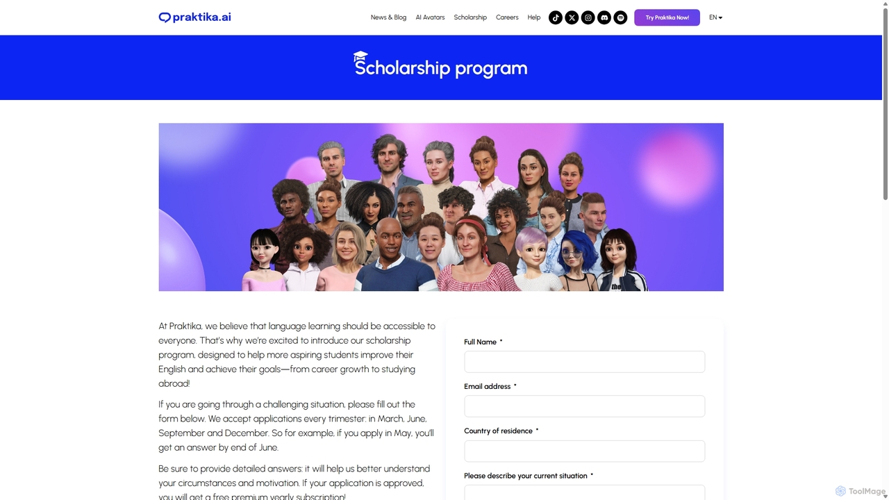 Scholarship - Praktika App for Praktika