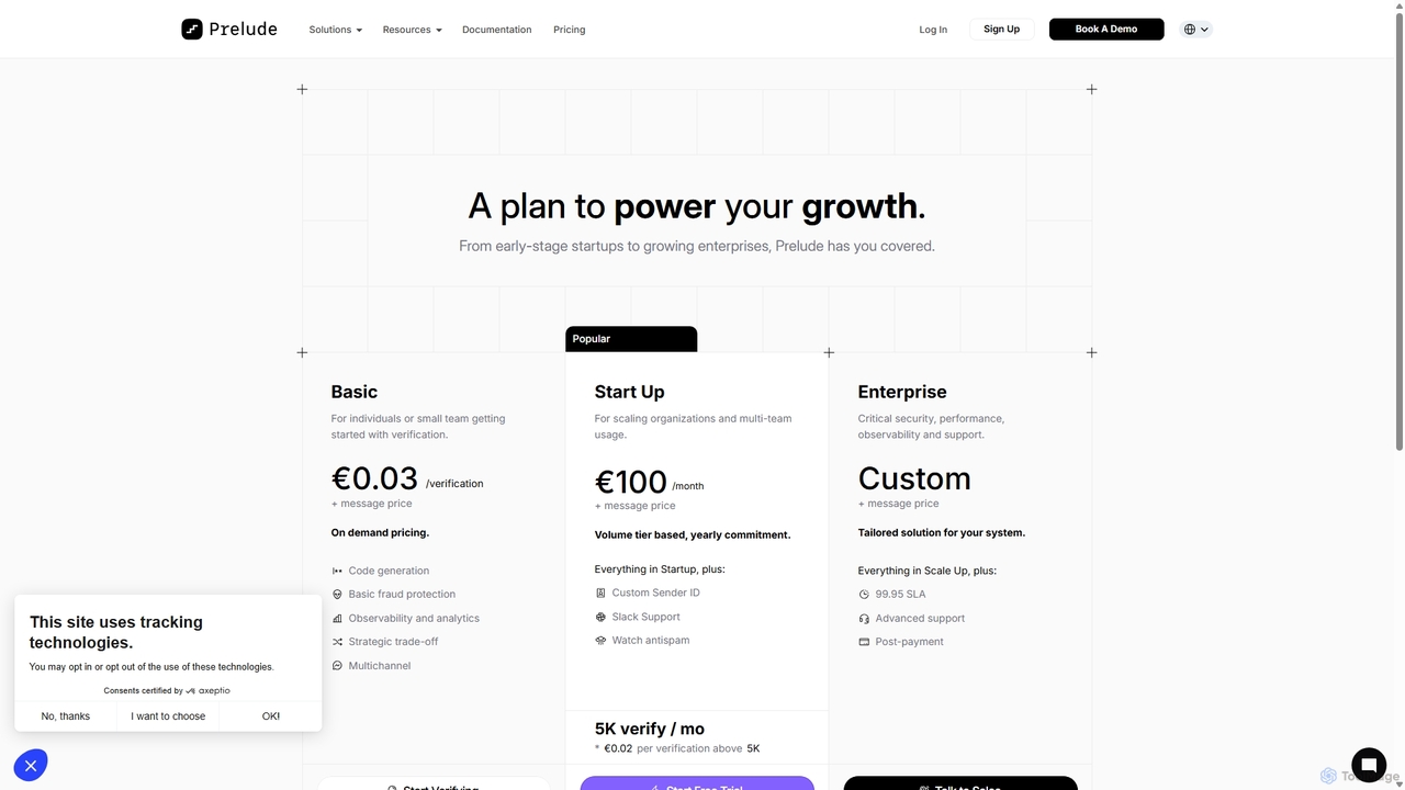Prelude Pricing | Affordable SMS & OTP Verification for Prelude