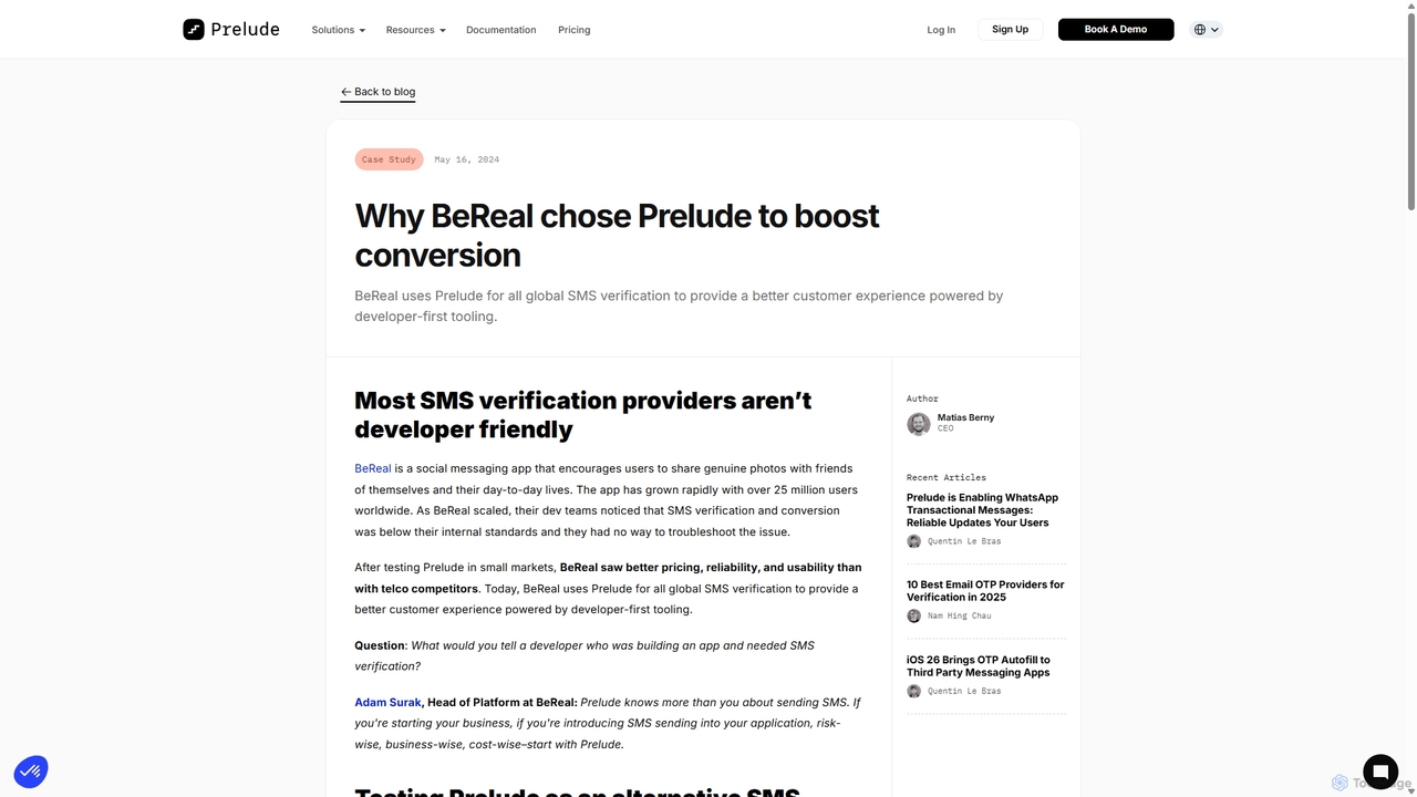 Why BeReal chose Prelude to improve SMS verifications - Prelude for Prelude