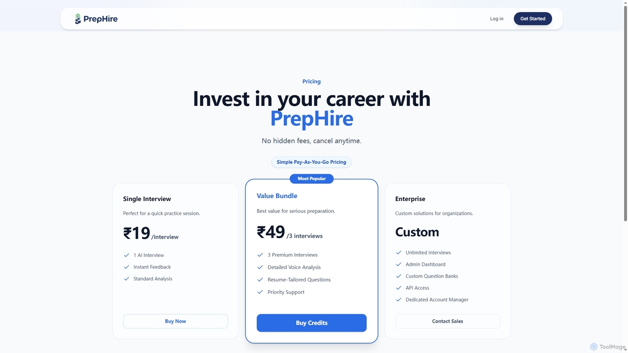 Pricing | PrepHire for PrepHire