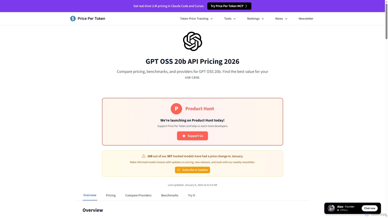 GPT OSS 20b API Pricing 2026 - Costs, Performance & Providers for PricePerToken