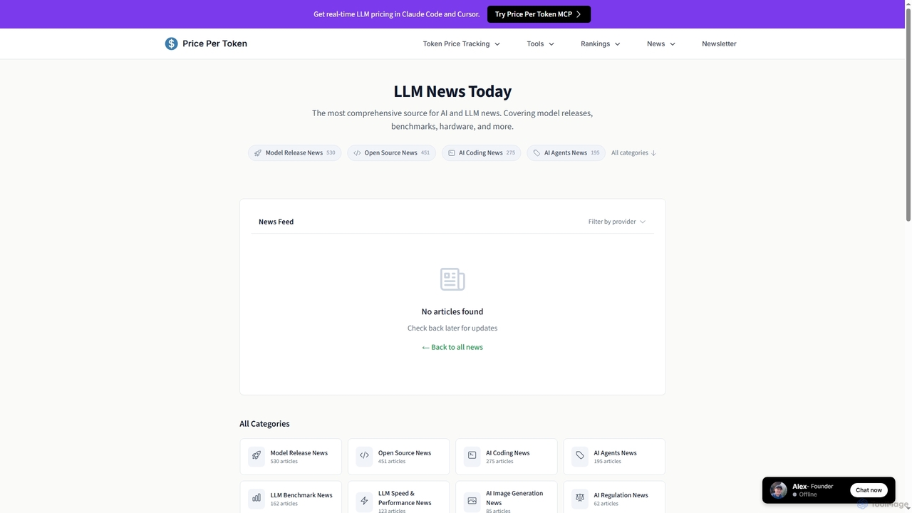 LLM News Today 2025 - AI Model Updates, Benchmarks & Releases for PricePerToken