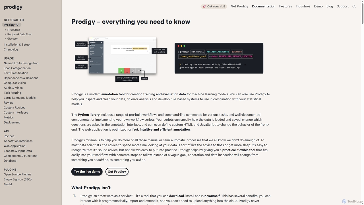 Prodigy – everything you need to know · Prodigy · An annotation tool for AI, Machine Learning & NLP for Prodigy