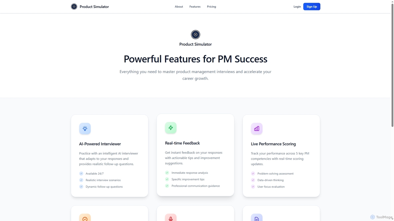 Product Simulator - AI-Powered PM Interview Simulations for Product Simulator