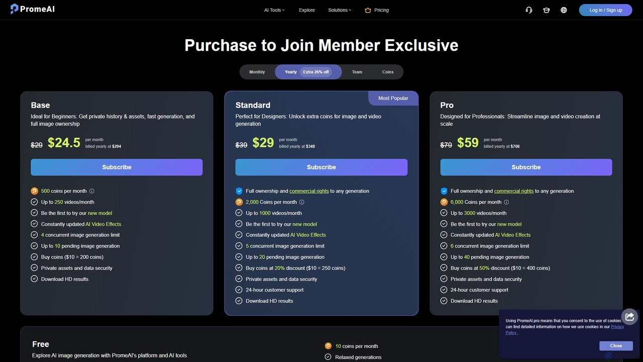 Membership - Exclusive controllable AIGC Experiences | PromeAI for PromeAI
