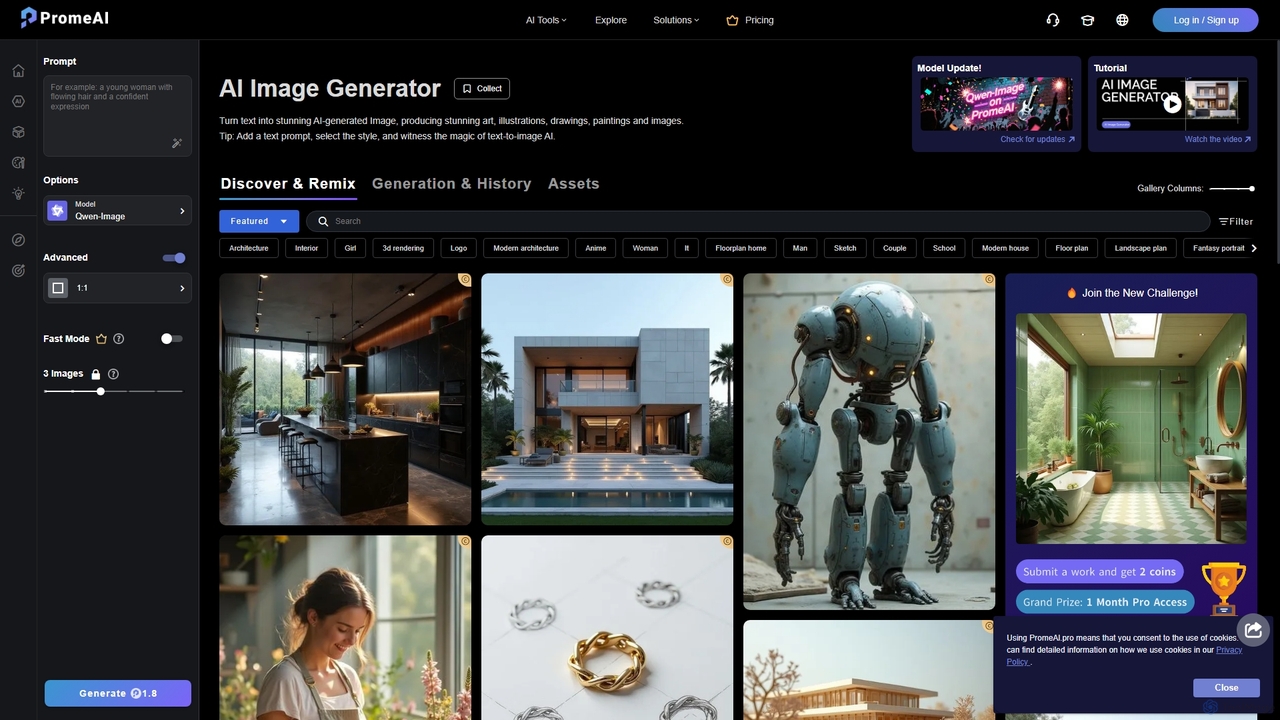 Featured AI Image Generator : Turn Text to Images | PromeAI for PromeAI